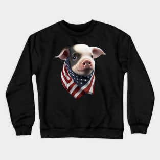 Patriotic pig Crewneck Sweatshirt